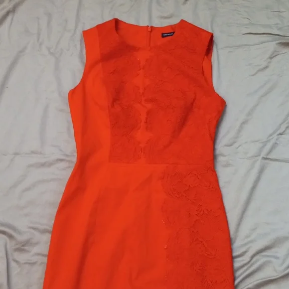 Karen Millen orange cotton stretch dress - Picture 1 of 9